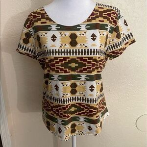 Five Star by Roper Native print Tshirt szM